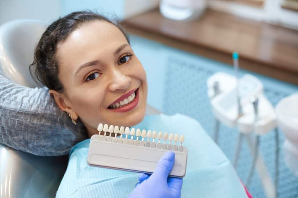 Woman Undergoing Coesmetic Dental Procedure